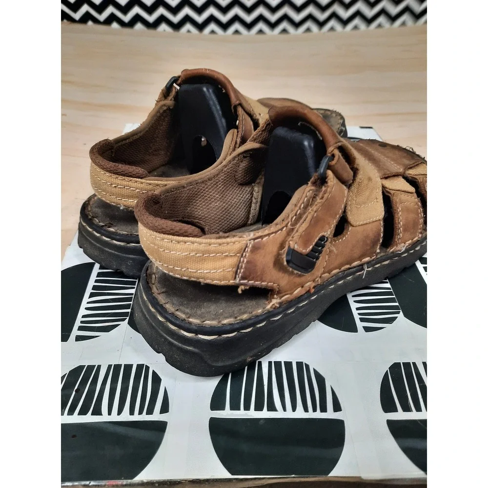Dexter Mens Brown Leather‎ Chunky y2k 90s Sandals Rugged Outdoor Mens 6 womens 8